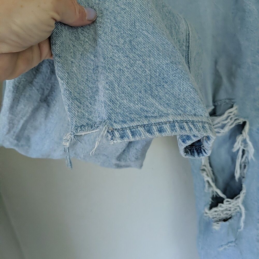 American Eagle Highest Rise 90s Boyfriend Jeans 12 Long Distressed Punk Grunge - Picture 4 of 11